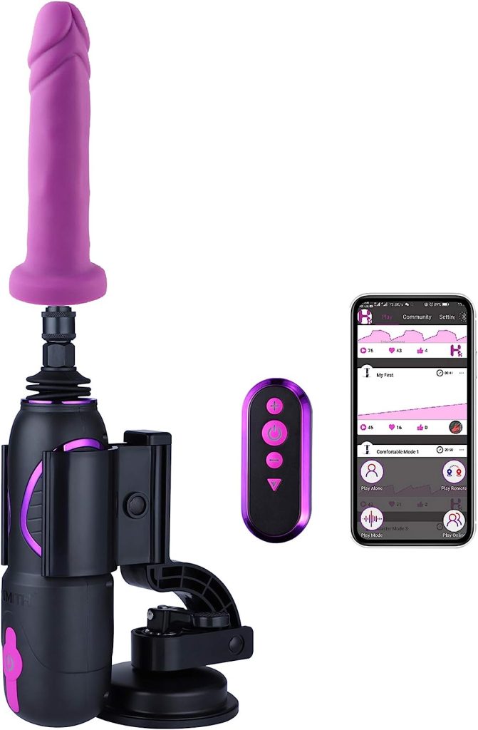 Hismith Pro Traveler 2.0 with Suction Mount - Portable Sex Machine with KlicLok System - Programmable Love Machine with APP/Remote/Wire Control
