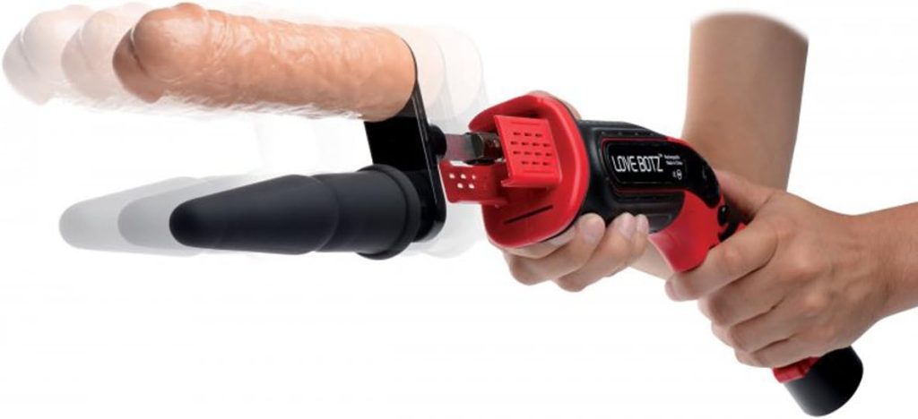 LoveBotz Thrust-Bot Handheld Multi-Speed Sex Machine, Red and Black (AF448)